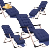 LEŻAK OGRODOWY PLAŻOWY ROZKŁADANY METALOWY NIEBIESKI WYGODNY MOCNY DO 120KG