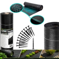 AGROWŁÓKNINA AGROTKANINA CZARNA ANTYCHWASTOWA 1,5X50M 135G UV 3% + SZPILKI