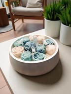 Duża Świeca z kwiatami i motylem - kwiatowy ogród Na prezent