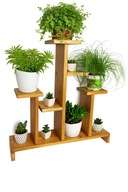 Drewniany ogrodowy kwietnik / stojak-półka – malowana dąb