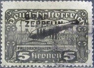 Austria stary znaczek z nadrukiem Zeppelin (9/34