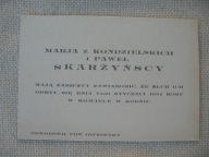 KODEŃ GOWOROWO k/OSTROŁĘKA przedwojenne ZAPROSZENIE NA ŚLUB 1934