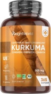 Kurkuma Imbir Pieprz 365 kaps Detoks Stawy Odporność 1 Rok WeightWorld