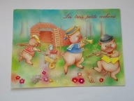 Bajka braci Grimm - Trzy małe świnki - pocztówka francuska