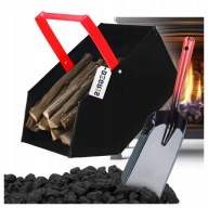 ZESTAW KOMINKOWY WĘGLARKA DUŻA NA WĘGIEL CZARNA SZUFLA ŁOPATKA DO WĘGLA XL