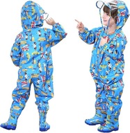 FILOWA Płaszcz Przeciwdeszczowy Dziecięcy L (105-115cm) z Kapturem