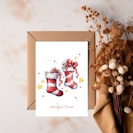 Kartka Świąteczna Bożonarodzeniowa – Boże Narodzenie – 'SKARPETY