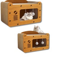 DRAPAK DOMEK DLA KOTA LEGOWISKO Z TEKTURY I MDF EKOLOGICZNY Piętrowy 60cm