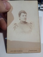 Stare Zdjęcie Kartonik Kobieta Warszawa Mieczkowski