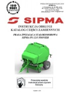 SIPMA PS 1235 Pionier - instrukcja obsługi, katalog części prasy (I-2015)