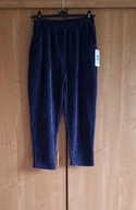 Made In Italy granatowe damskie spodnie na gumie w pasie UNI pas 86 cm