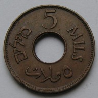Palestyna-5 Mils 1942-Brąz ,piękna