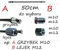 OE SZTYWNY STALOWY PRZEWÓD HAMULCOWY 50 cm – RÓŻNE KOŃCÓWKI / ZAKUCIA