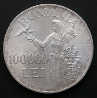 Rumunia 100000 lei 1946 - król Michał - srebro