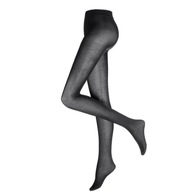 Solidne damskie rajstopy termiczne kryjące matowe ocieplane szare 100 DEN