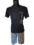 Piżama męska krótki rękaw spodnie w kratę r. XL