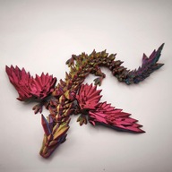 Kryształowy smok przegubowy ze skrzydłami CRYSTAL DRAGON S-23cm Carnival