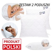 KOMPLET 2xPODUSZKA 70x80 ANTYALERGICZNA GRUBA PIKOWANA Z ZAMKIEM JAKOSC SNU