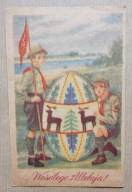HARCERSTWO – kartka wielkanocna „Wesołego Alleluja” – PRL 1953 – obieg