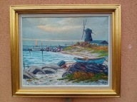 STARY OBRAZ OLEJNY PŁÓTNO, sygnowany , Erik Ytting