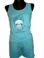 Piżama damska szerokie RAMIONKA szorty r. XL