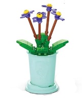 KLOCKI KWIATY W DONICZCE dla Dzieci Dorosłych Prezent FIOŁEK Wieczny Kwiat