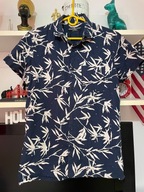 F KOSZULA HAWAJSKA CEDAR GRANAT LIŚCIE PALM