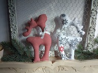 RENIFER RENIFEREK ŁOŚ DUŻY Z MATERIAŁU DEKORACJA