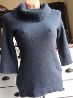 MARISA CHRISTINA sweter golf wełna angora 80cm biu