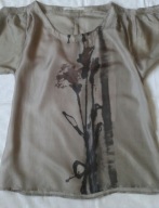 Luksusowa, jedwabna bluzka z nadrukiem