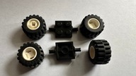 LEGO CITY KOŁO BIAŁE Z OPONĄ 11x12mm 6014bc01+PŁYTKA 2x2 CZARNA 4600