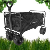 WÓZEK TRANSPORTOWY SKŁADANY DO OGRODU TURYSTYCZNY NA KOŁACH TERENOWYCH 120L