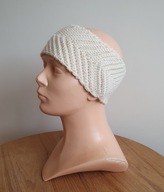 Kremowa opaska damska na głowę - HANDMADE