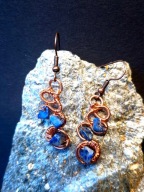 Atlantis - kolczyki z lapis lazuli w miedzi