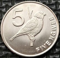 *ZAMBIA [1341]*5 ngwee 2012 Republika Zambii UNC!! Ptaki, ornitologia