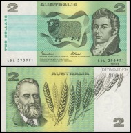 BNE - AUSTRALIA 2 Dollars Dolary 1985 LDL 393986 # P43e # UNC