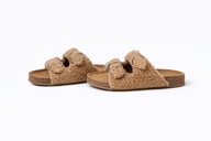 Brązowe klapki mule kapcie z futerkiem Steve Madden, rozmiar 39