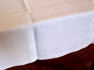 9 Obrus BIAŁY bawełniany żakadrowy 124 cm x 124 cm kwadratowy