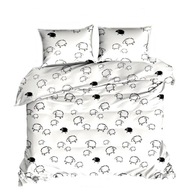 Pościel kora lux 200x200 + 2x70x80 + 2x40x40 zamek K 200 Baranki białe