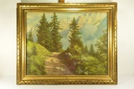 PIĘKNY PRZEDWOJENNY OBRAZ REPR. OLEODRUK RAMA