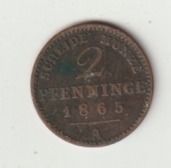 Prusy 2 pfennige 1865 A ladny stan