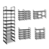 STOJAK NA BUTY OBUWIE REGAŁ SZAFKA PÓŁKA ORGANIZER METALOWY CZARNY 10 PÓŁEK