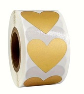 Naklejki zdrapki złote serca 25mm 300 sztuk