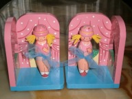 DREWNIANA PODPÓRKA DO KSIĄŻEK KPL 2 SZT HAND PAINT