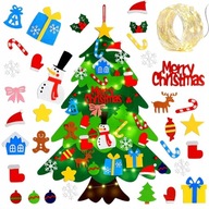 Choinka z filcu 100cm 30 ozdób lampki 50led dla dzieci choinka filcowa TOP