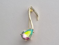 BROSZKA POZŁACANA NUTKA CYRKONIE KRYSZTAŁ