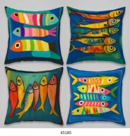 Poszewki na poduszki 4szt 45x45cm ryby sardynki Portugalia 45185