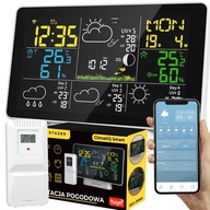 Stacja pogodowa pogody termometr higrometr barometr budzik smart WiFi Tuya