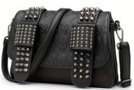 Gotycka rock punk Torba z czaszkami nitami ćwiekami Czarna Torebka goth rg_