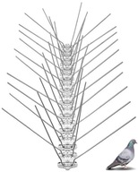 GĘSTE SZEROKIE KOLCE NA PTAKI GOŁĘBIE W180, Dł. 50cm, SZER. CHRON. DO 24cm